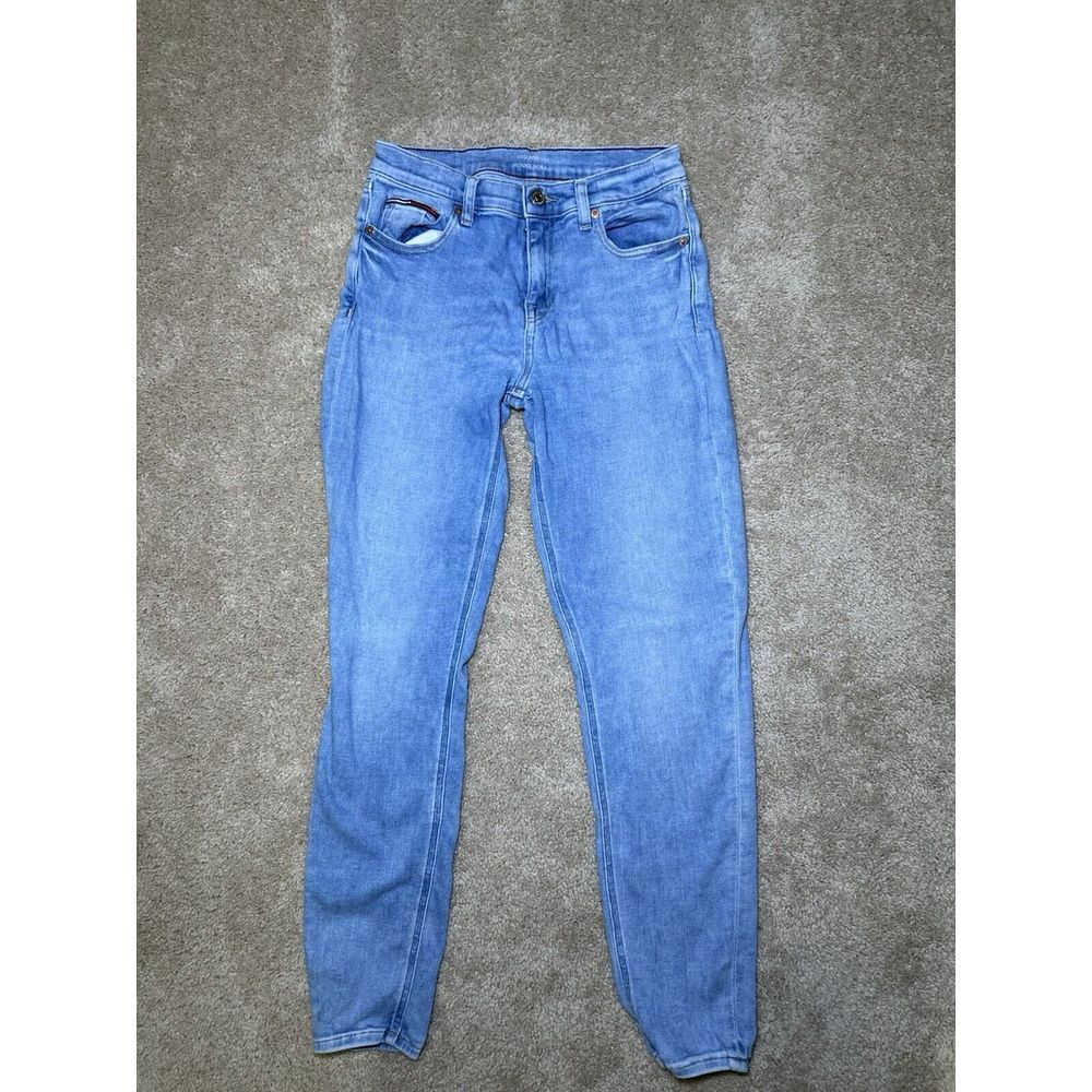 Tommy Hilfiger Womens Mid Rise Nora Skinny Jeans Blue Denim Size 28x30